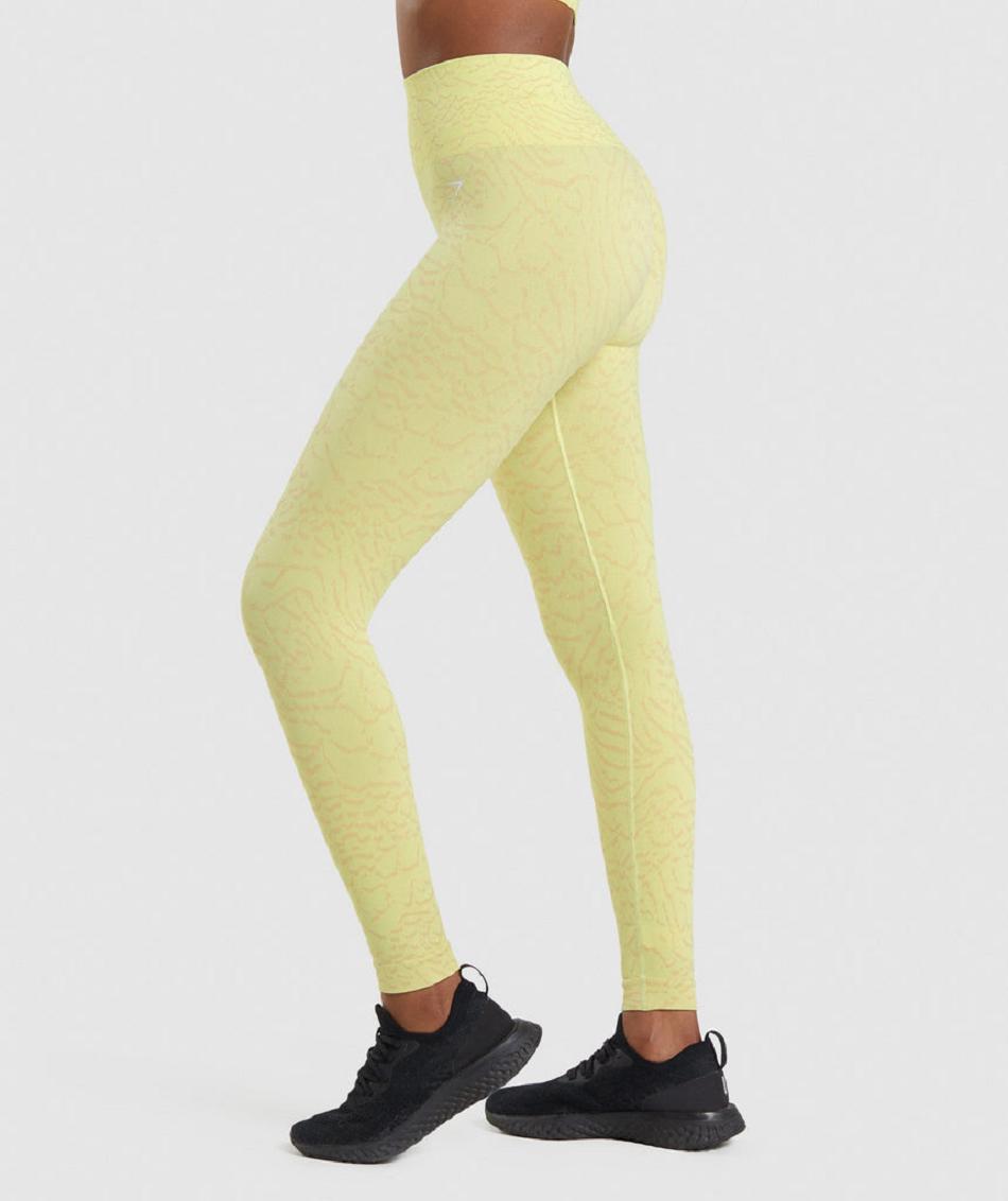 Leggins Gymshark Adapt Animal Seamless Mujer Amarillo | CO 2939NWY